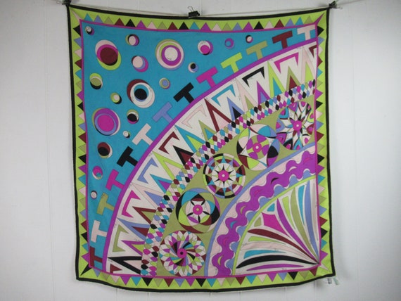 Vintage Pucci, Pucci scarf, silk scarf, mod scarf,