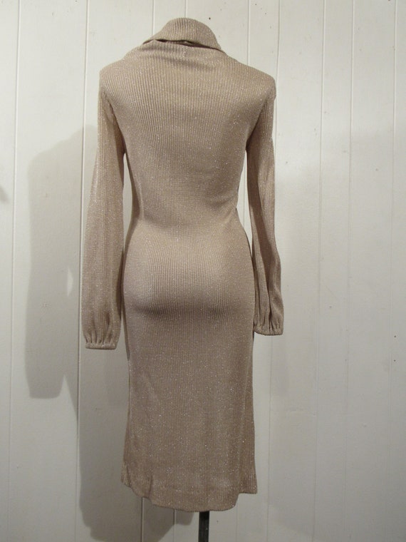 Vintage dress, 1970s dress, disco dress, metallic… - image 5