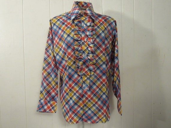 Vintage shirt, 1960s shirt, vintage tuxedo shirt,