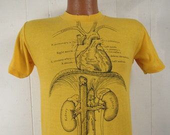 Vintage t shirt, Leslie Arwin, S, anatomy t shirt, 1970s t shirt, graphic t shirt, vintage clothing, size small