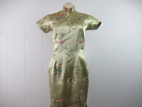 Vintage Dress Asian Dress Green Dress 1960s Dress Silk Dress Vintage Clothing Size Small Medium Etsy