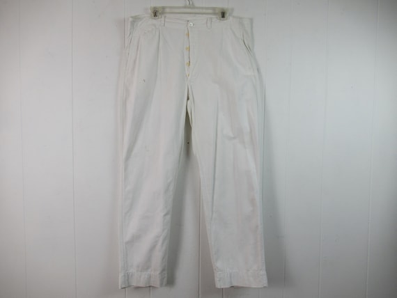 Vintage work pants, 1920s work pants, cotton pant… - image 1