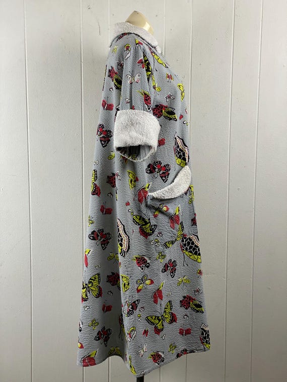 Vintage robe, size large, 1950s robe, butterfly r… - image 8