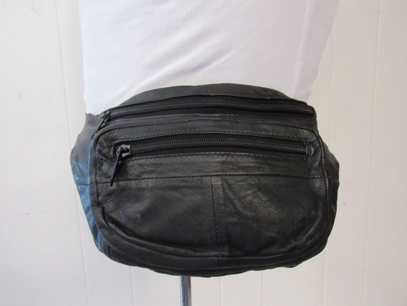Vintage Fanny Pack 1980s Fanny Pack Black Leather Fanny Etsy UK