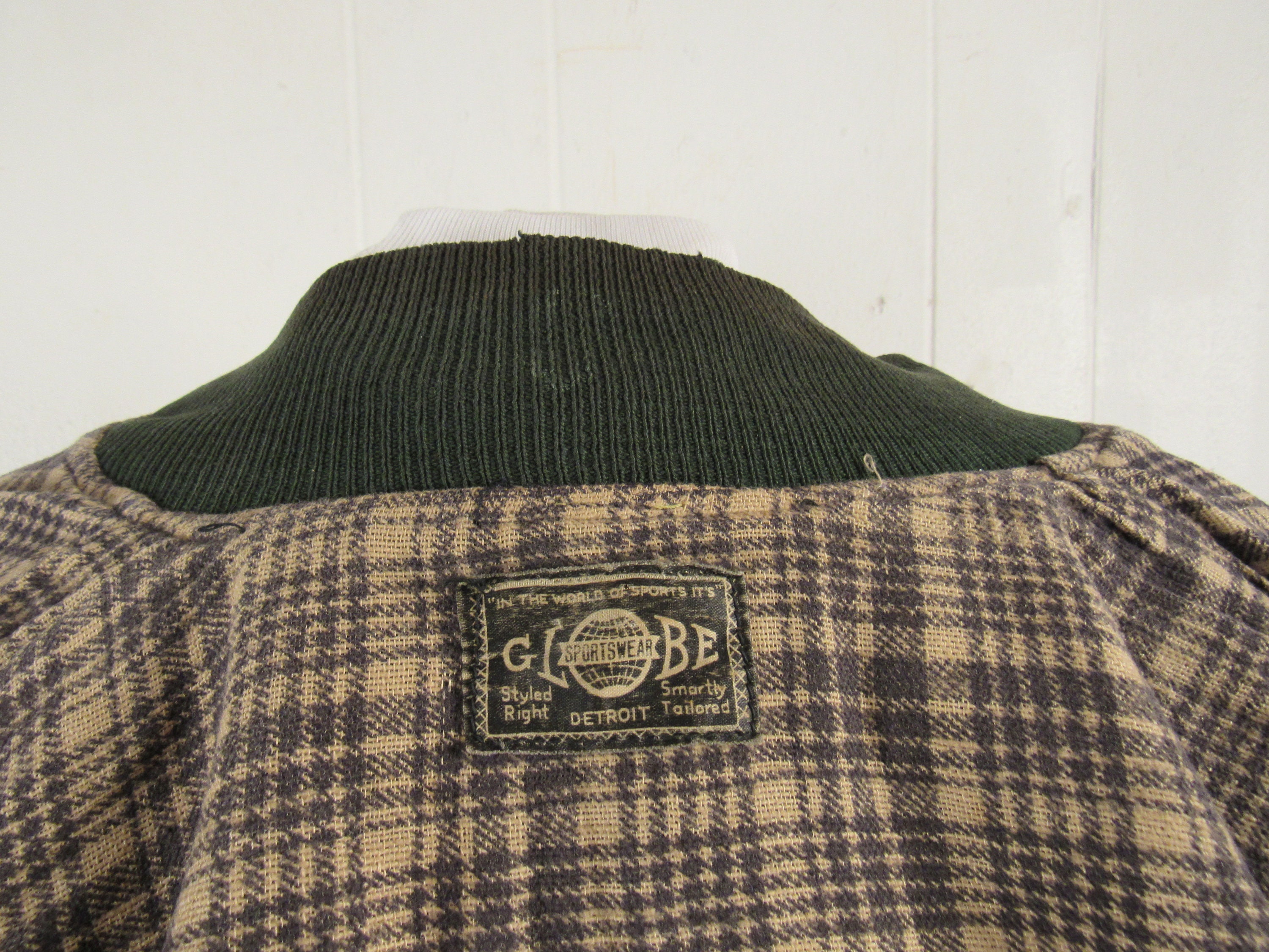 Vintage Jacket 1940s Jacket Cotton Flannel Jacket Stadium - Etsy