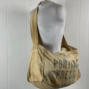 Vintage Bag, Newspaper Bag, 1950s Bag, Shoulder Bag, Newspaper Bag 