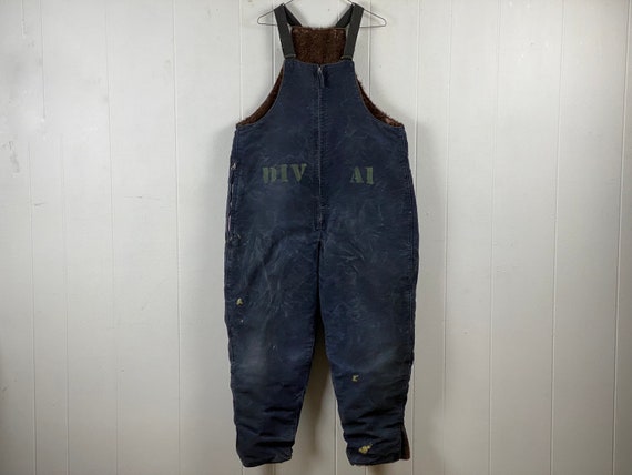 Vintage Overalls, Size Large, U.S. Navy Overalls, 1940s Overalls