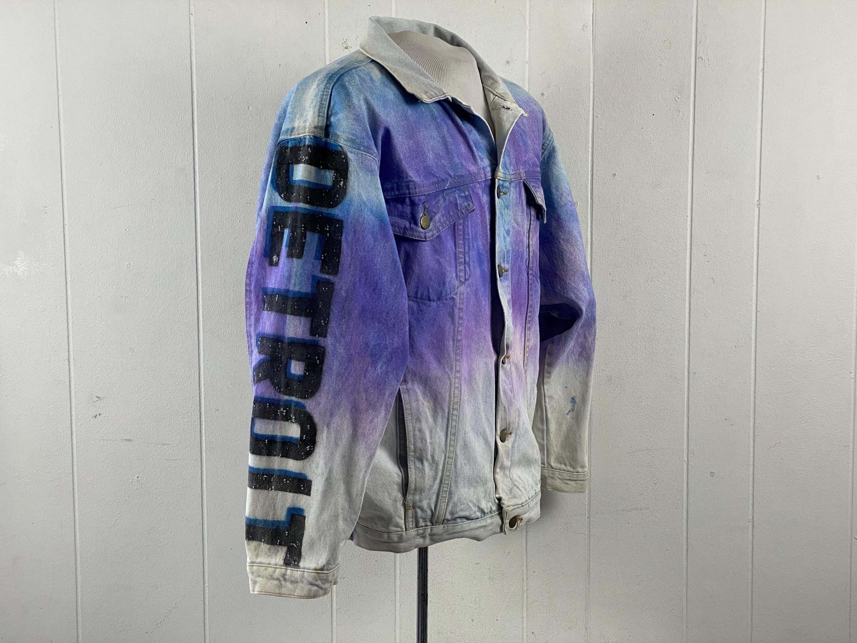 Airbrushed Jacket, Size Medium, Denim Jacket, 1990s Jacket, Hip 