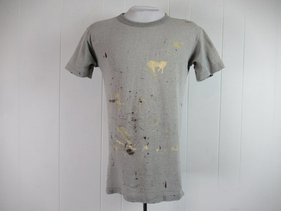 Vintage t shirt, painter's t shirt, 1960s t shirt,