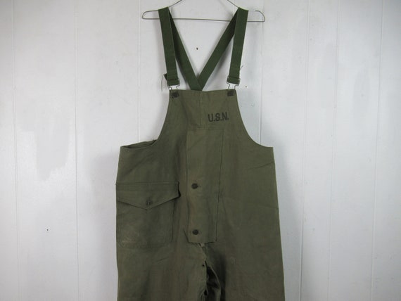 Vintage overalls, U.S.N. overalls, 1940s overalls,