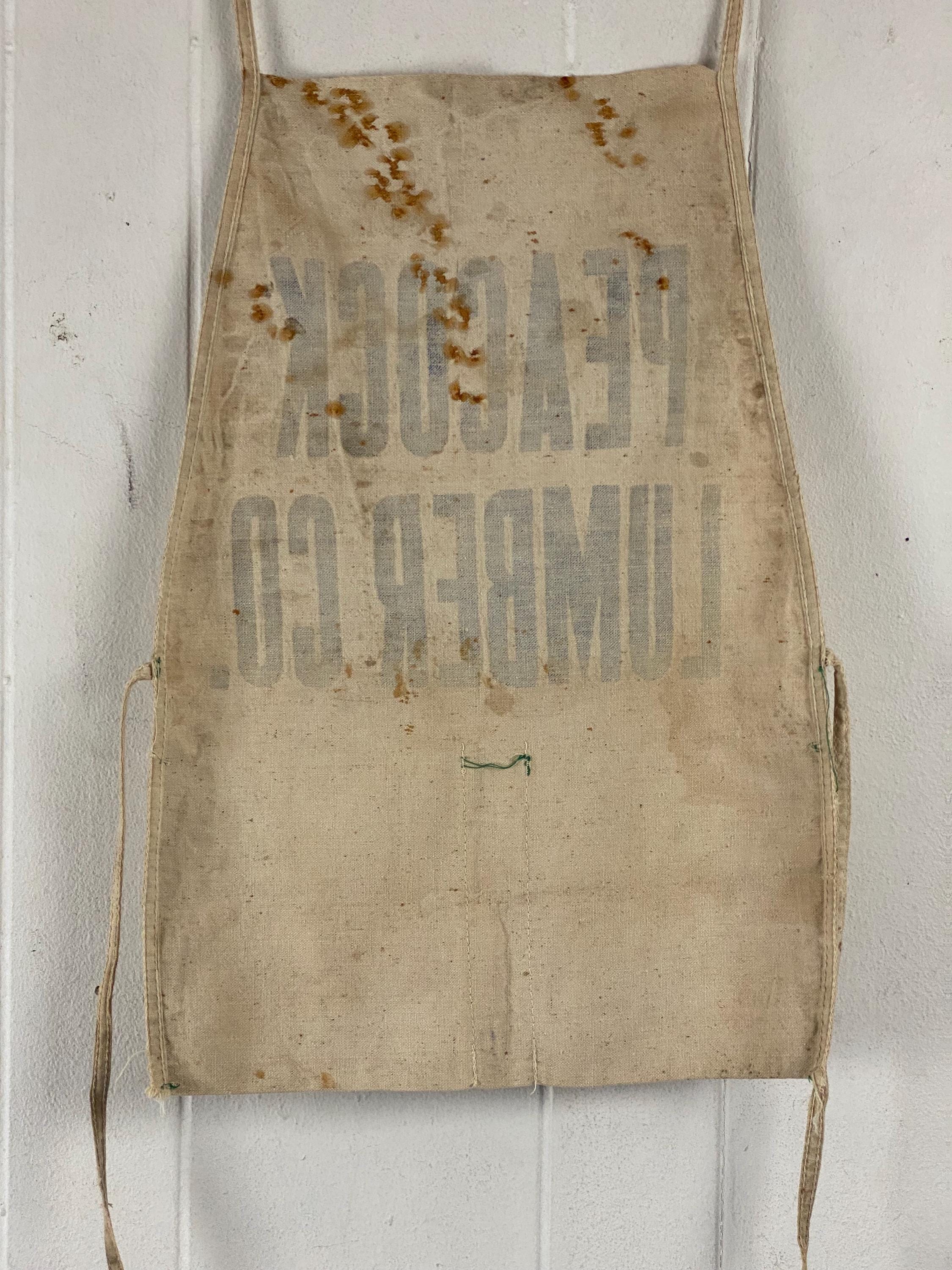 Vintage Apron, 1950s Apron, Work Apron, Advertising Apron