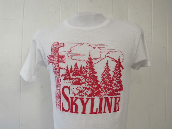 Vintage t shirt, 1960s t shirt, totem pole t shirt