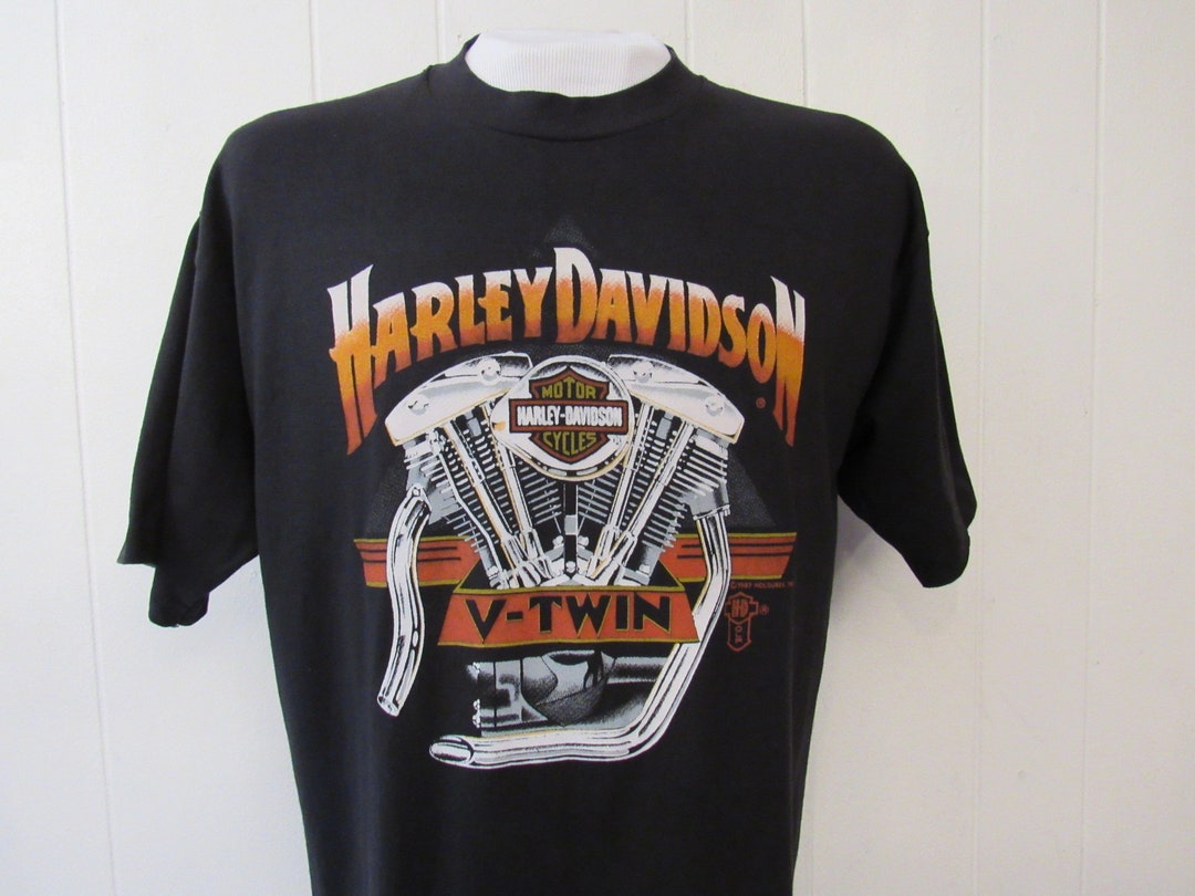 ヴィンテージ　Harley-Davidson Tシャツ 1987年製 1987 New York City Harley Davidson Vintage T-shirt L/XL - Etsy