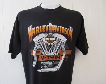 トップス 80'S Harley Davidson V-Twin T-Shirts/L Vintage T Shirt, Harley Davidson T Shirt, 1980s T Shirt, V Twin