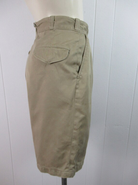 Vintage shorts, 1950s shorts, khaki cotton shorts… - image 6