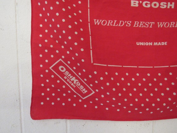 Vintage bandana, red bandana, 1950s bandana, Osh … - image 2