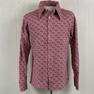 Vintage Hemd, Größe Medium, 1970er Jahre Hemd, Button Down Hemd, Mod Hemd, abstraktes Hemd, Atomic Hemd, Vintage Kleidung, NOS