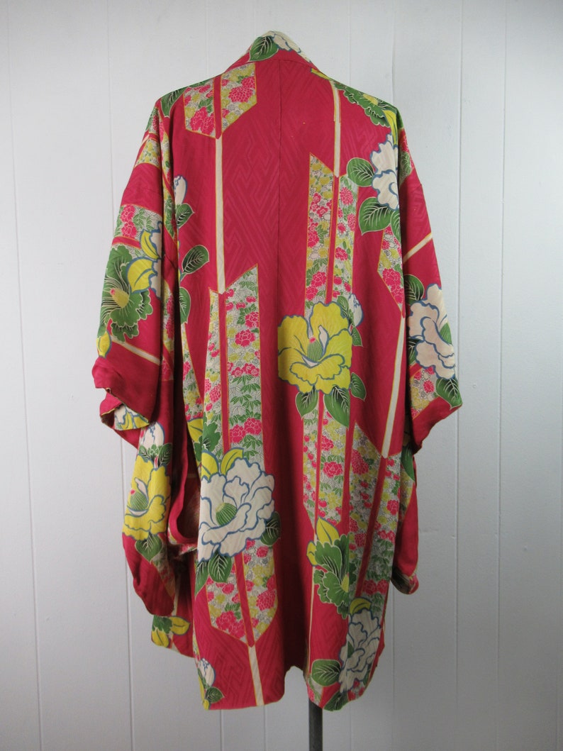 Vintage kimono, 1930s kimono, vintage robe, silk robe, reversible robe, Asian robe, kimono, vintage clothing, size medium image 10