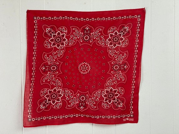 Vintage bandana, 1950s bandana, Fast Color, red b… - image 2