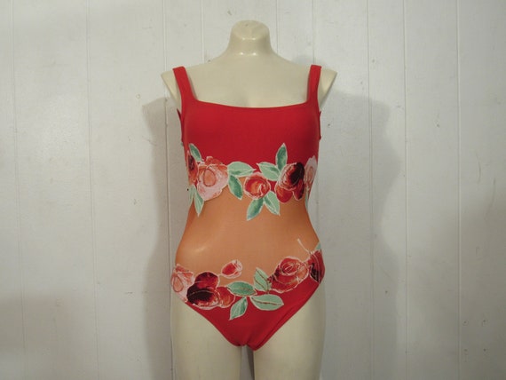 Vintage swimsuit, 1980s swimsuit, suit and top, 2