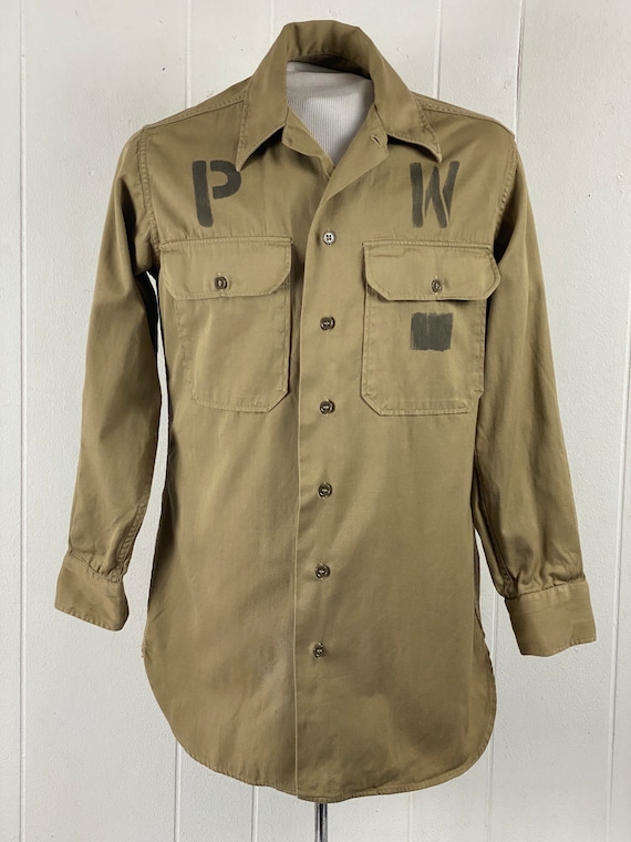 Vintage Shirt, Size Medium, P W Shirt, 1940s Shirt, Army Shirt, Military Shirt, Prisoner of War Shirt, WWII Shirt, Vintage Clothing - Etsy Vintage Shirt, Size Medium, P W Shirt, 1940s Shirt, Army Shirt, Military Shirt, Prisoner of War Shirt, WWII Shirt, Vintage Clothing - Etsy