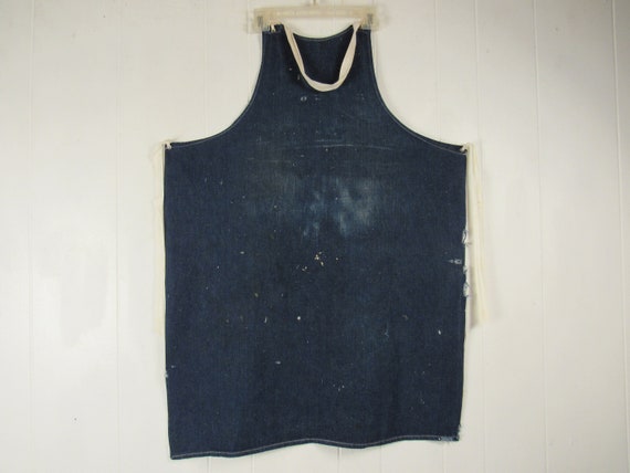 Vintage apron, 1940s denim apron, indigo denim, vi