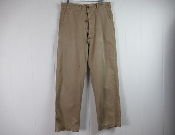Vintage pants, khaki pants, U.S. Army pants, 1940s