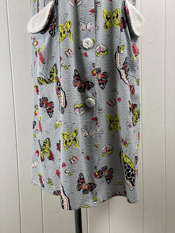 Vintage robe, size large, 1950s robe, butterfly r… - image 3