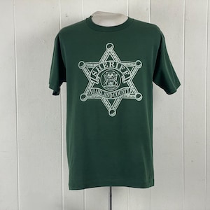 1980s t shirt, size large, sheriff badge t shirt, Oakland County Sheriff t shirt, Michigan t shirt, Police t shirt, vintage clothing