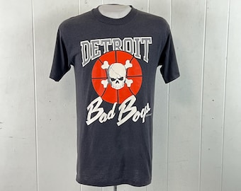 Original Bad Boys t shirt, size medium, vintage Detroit Pistons t shirt, 1980s t shirt, skull & crossbones t shirt, vintage clothing,