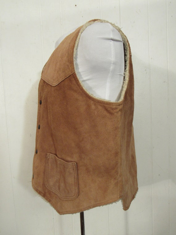 Vintage  vest, suede leather vest, cowboy vest, w… - image 3