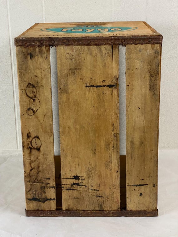 Vintage Faygo, 1950s Faygo Pop, Faygo Crate, Wood Crate, Vintage