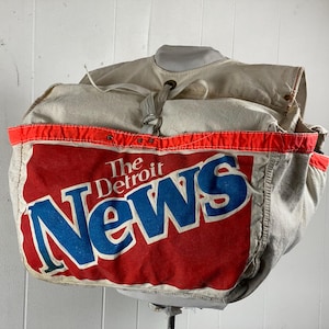 70〜80s news paper bag Vintage 60s 70s Newspaper Paper Boy Bag Workwear Canvas Satchel