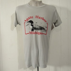 Vintage t shirt, Michigan t shirt, 1980s t shirt, duck t shirt, travel t shirt, Agate Harbor, vintage clothing, medium