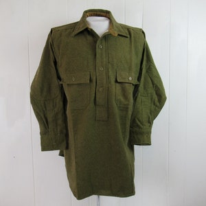 Vintage Shirt, 1910er Jahre Shirt, Kinngurt Shirt, Pullover Shirt, O.D. Flannel Shirt, Wollshirt, Vintage Kleidung, Größe medium, NOS