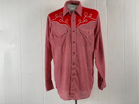 Vintage Cowboy shirt, size large, 1970s shirt, we… - image 1