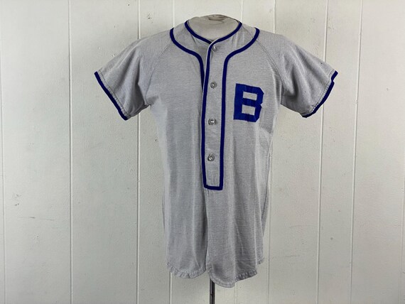 1960s baseball shirt, size medium, 1960s shirt, baseball jersey, B shirt, baseball uniform shirt, Wilson shirt, vintage clothing