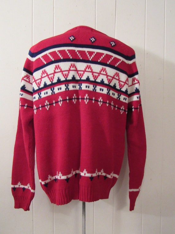 Vintage sweater, 1960s sweater, ski sweater, red … - image 3