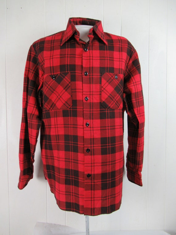 Vintage shirt, flannel shirt, 1960s shirt, plaid … - image 4