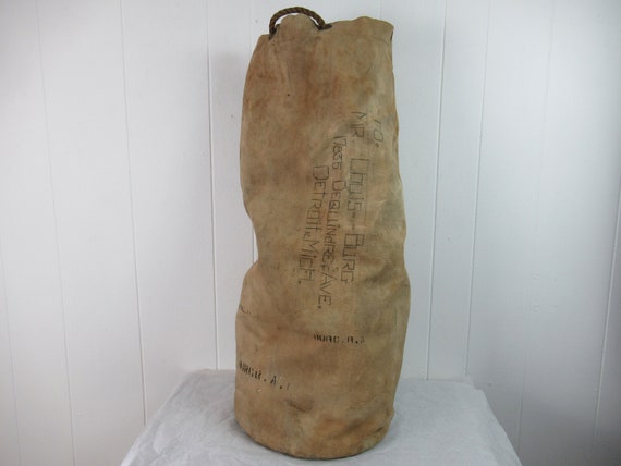 Vintage bag, 1940s bag, Army bag, canvas bag, duff