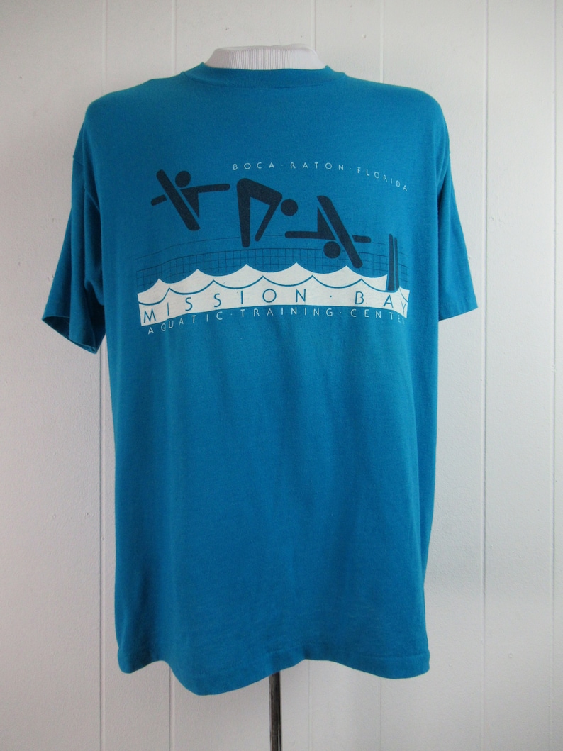 1980s t shirt size XL Aquatic training Center vintage clothing NOS Boca Raton travel t shirt Vintage t shirt Florida t shirt