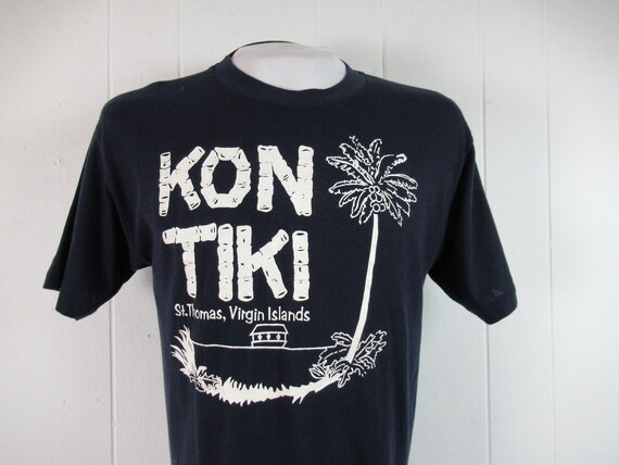 Vintage t shirt, Tiki t shirt, 1980s t shirt, Kon