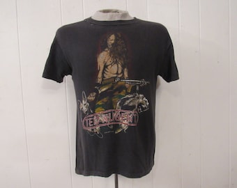 Vintage t-shirt, concert tour t shirt, 1980s t shirt, rock and roll t shirt, Ted Nugent, vintage clothing, medium