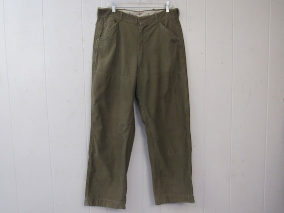 Vintage pants, hunting pants, 1960s pants, cotton… - image 1