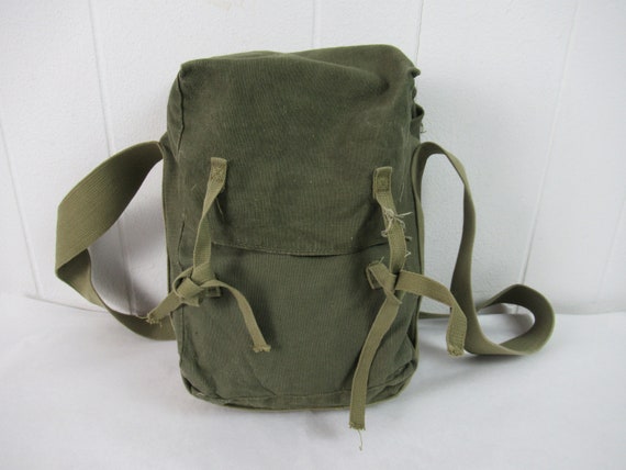 Vintage bag, 1940s bag, shoulder bag, canvas bag,… - image 3