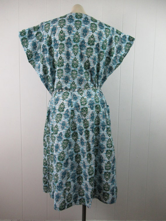 Vintage dress, 1950s dress, cotton dress, blue dr… - image 6