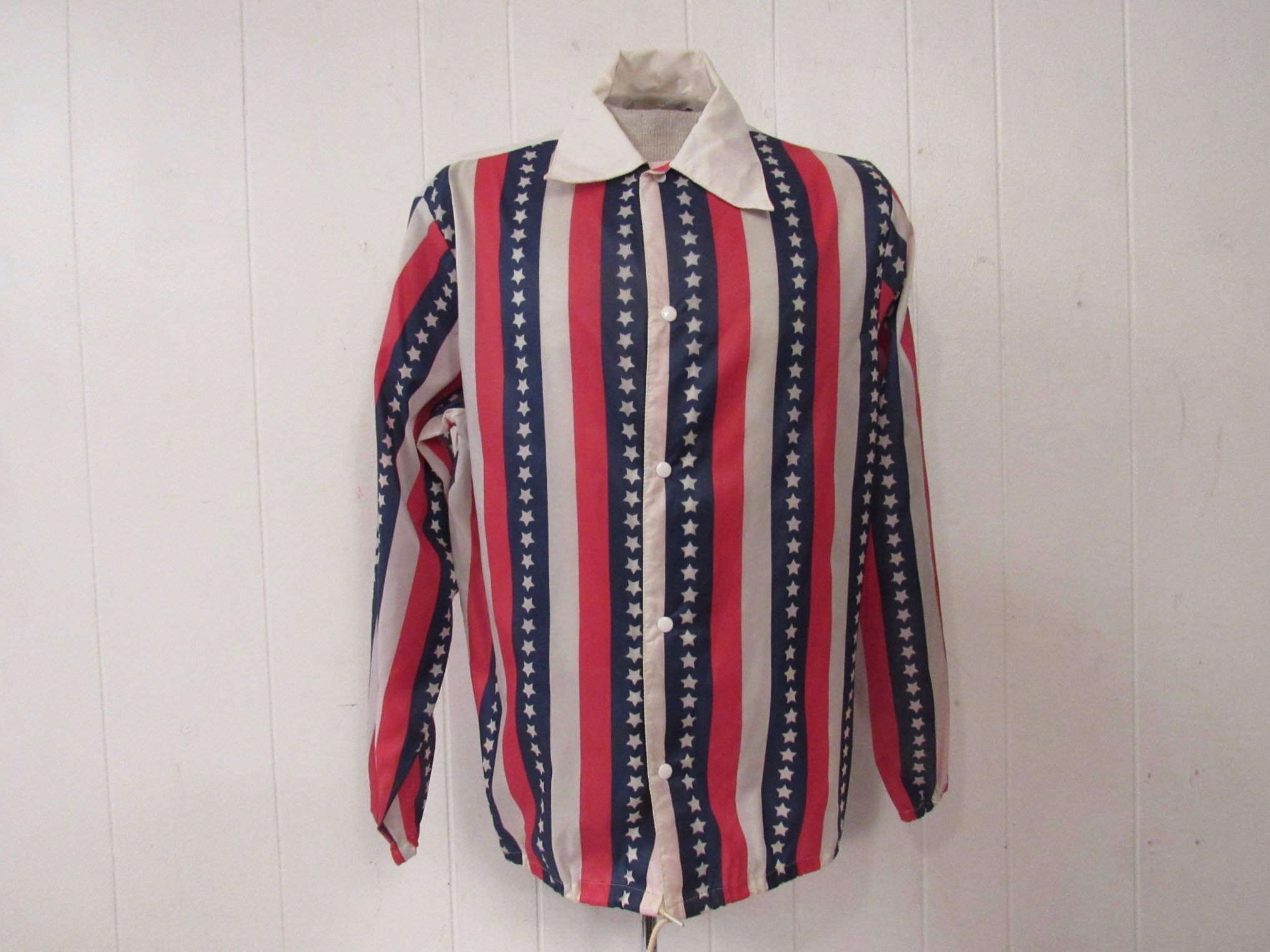 Vintage Jacket, Flag Jacket, Racing Jacket, Red White and Blue, Racing ...