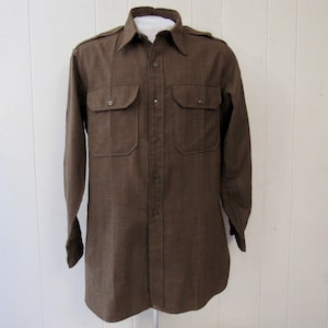 Vintage shirt, militaire shirt, jaren 1950 shirt, U.S. Airforce shirt, overhemd met patches, vintage kleding, grootte groot