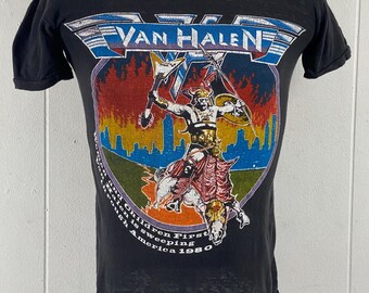 1980 Van Halen T Shirt, Size Small, 1980s T Shirt, Van Halen T