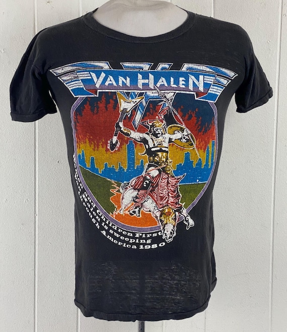 1980 Van Halen T Shirt, Size Small, 1980s T Shirt, Van Halen T